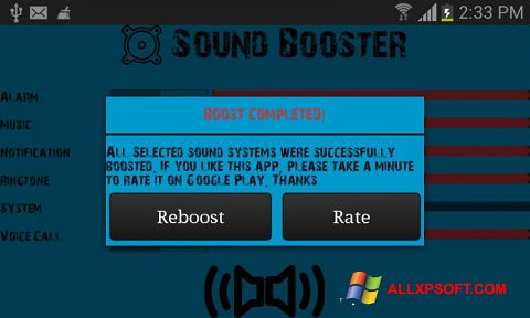 Zrzut ekranu Sound Booster na Windows XP