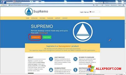 Zrzut ekranu Supremo na Windows XP