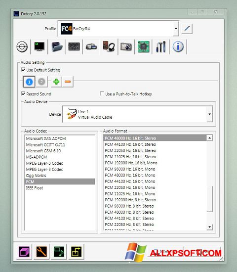 Zrzut ekranu Dxtory na Windows XP
