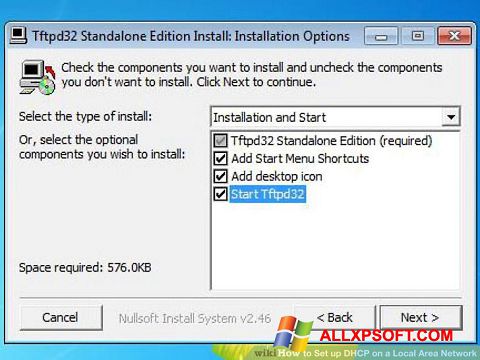 Zrzut ekranu Tftpd32 na Windows XP