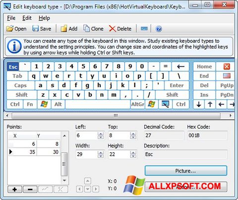 Zrzut ekranu Virtual Keyboard na Windows XP