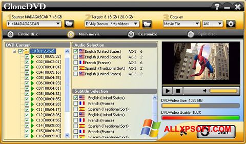 Zrzut ekranu CloneDVD na Windows XP