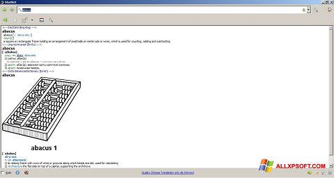 Zrzut ekranu StarDict na Windows XP
