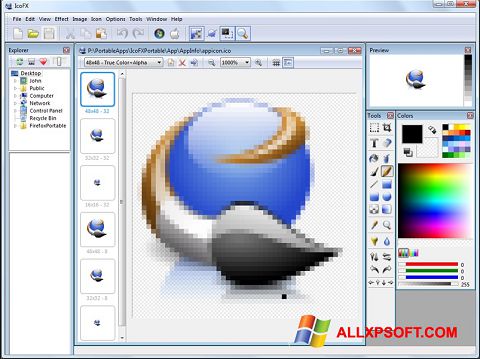 Zrzut ekranu IcoFX na Windows XP