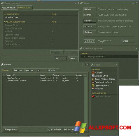 Zrzut ekranu Steam na Windows XP
