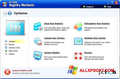 Zrzut ekranu Registry Mechanic na Windows XP