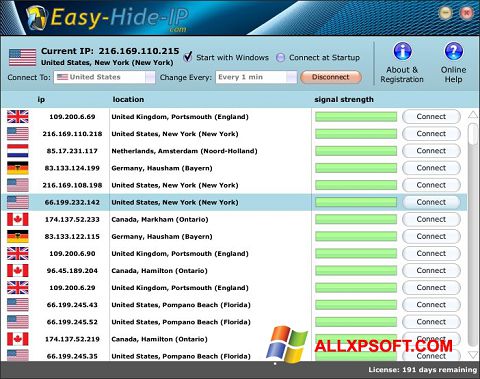 Zrzut ekranu Hide IP Easy na Windows XP