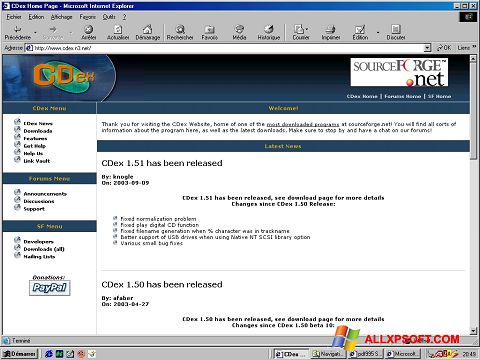 Zrzut ekranu CDex na Windows XP