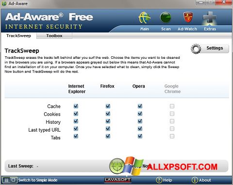 Zrzut ekranu Ad-Aware na Windows XP