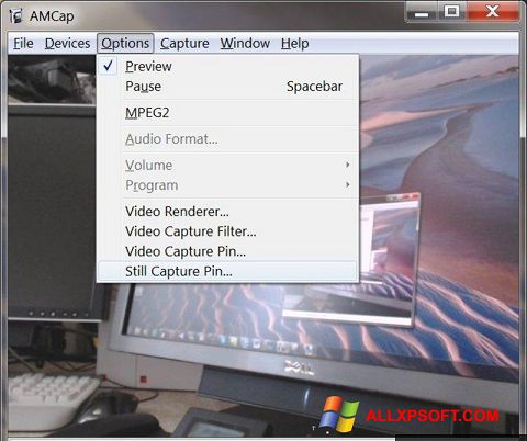 Zrzut ekranu AMCap na Windows XP