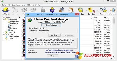 Zrzut ekranu Internet Download Manager na Windows XP