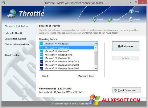 Zrzut ekranu Throttle na Windows XP