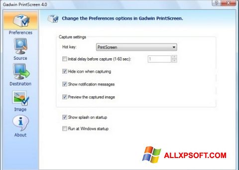 Zrzut ekranu Gadwin PrintScreen na Windows XP