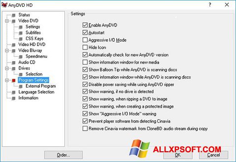 Zrzut ekranu AnyDVD na Windows XP