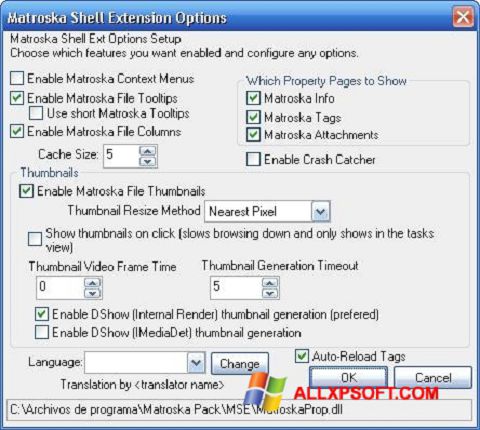 Zrzut ekranu Matroska Pack Full na Windows XP