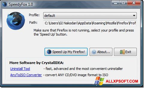 Zrzut ekranu SpeedyFox na Windows XP