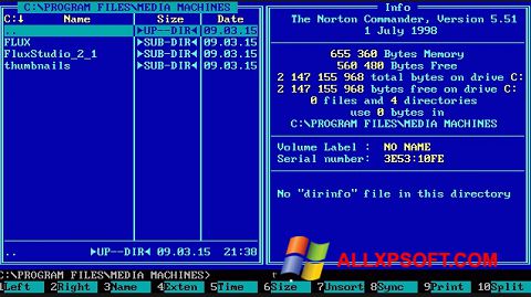 Zrzut ekranu Norton Commander na Windows XP