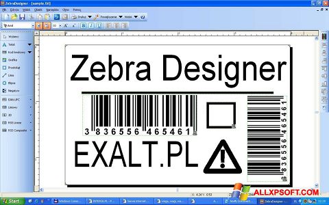 Zrzut ekranu Zebra Designer na Windows XP