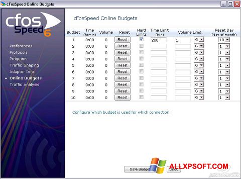 Zrzut ekranu cFosSpeed na Windows XP