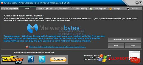 Zrzut ekranu Windows Repair na Windows XP