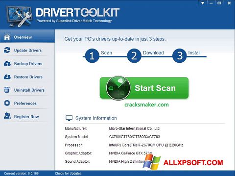 Zrzut ekranu Driver Toolkit na Windows XP