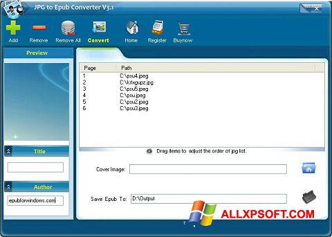 Zrzut ekranu Epub Reader na Windows XP