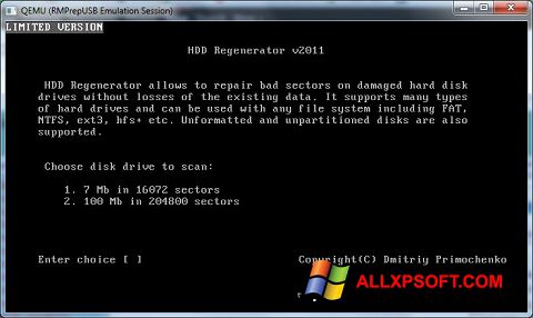 Zrzut ekranu HDD Regenerator na Windows XP