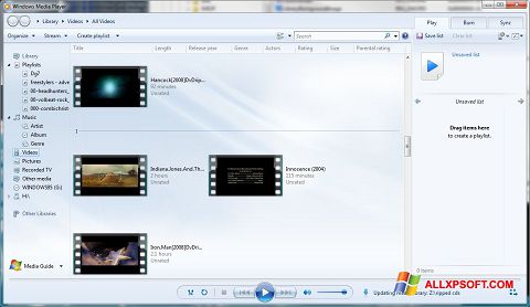 Zrzut ekranu Media Player na Windows XP
