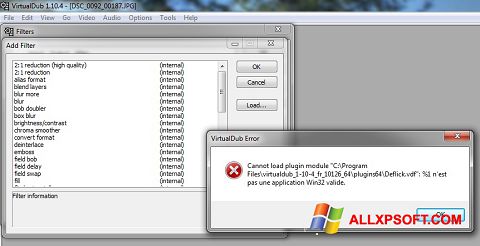 Zrzut ekranu VirtualDub na Windows XP