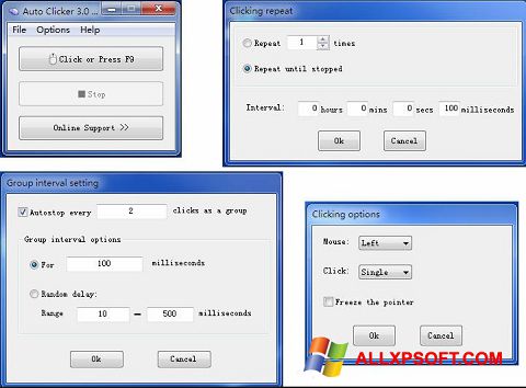 Zrzut ekranu GS Auto Clicker na Windows XP