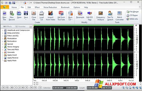 Zrzut ekranu Free Audio Editor na Windows XP