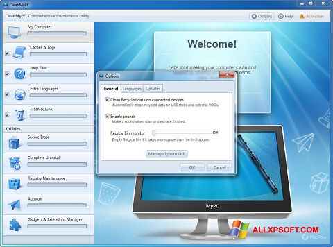 Zrzut ekranu CleanMyPC na Windows XP