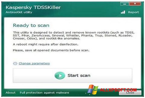 Zrzut ekranu Kaspersky TDSSKiller na Windows XP
