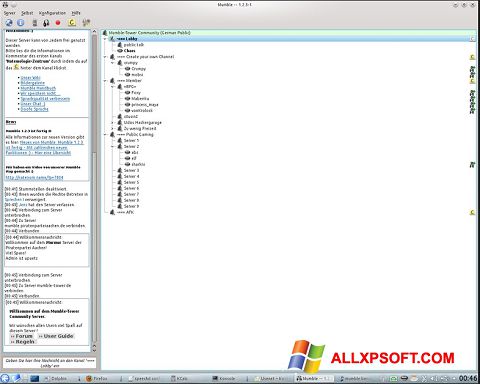 Zrzut ekranu Mumble na Windows XP