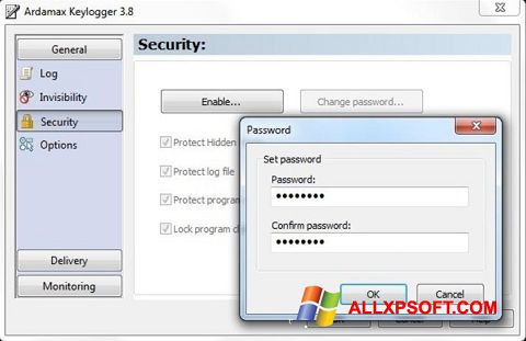 Zrzut ekranu Ardamax Keylogger na Windows XP