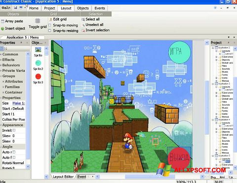 Zrzut ekranu Construct Classic na Windows XP