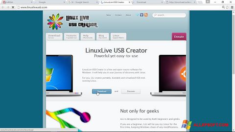Zrzut ekranu LinuxLive USB Creator na Windows XP