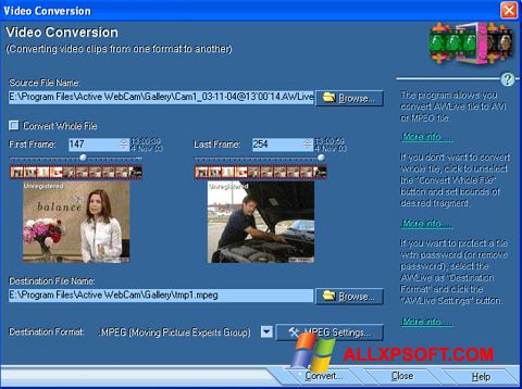 Zrzut ekranu Active WebCam na Windows XP