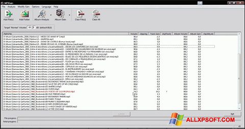 Zrzut ekranu MP3Gain na Windows XP