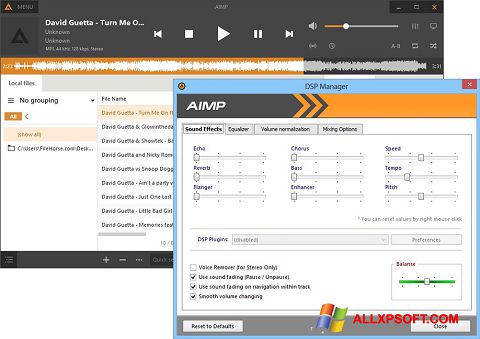 Zrzut ekranu AIMP na Windows XP