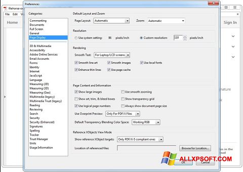 Zrzut ekranu Adobe Acrobat Reader DC na Windows XP