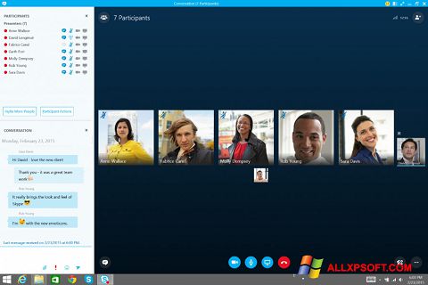Zrzut ekranu Skype for Business na Windows XP