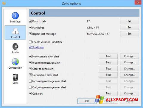 Zrzut ekranu Zello na Windows XP