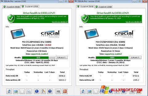 Zrzut ekranu SSDLife na Windows XP