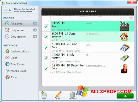 Zrzut ekranu Atomic Alarm Clock na Windows XP
