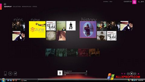 Zrzut ekranu Zune na Windows XP