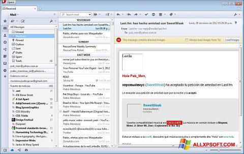 Zrzut ekranu Opera Mail na Windows XP