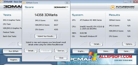 Zrzut ekranu 3DMark06 na Windows XP