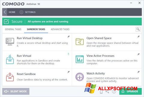 Zrzut ekranu Comodo Antivirus na Windows XP