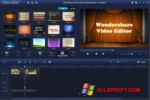 Zrzut ekranu Wondershare Video Editor na Windows XP